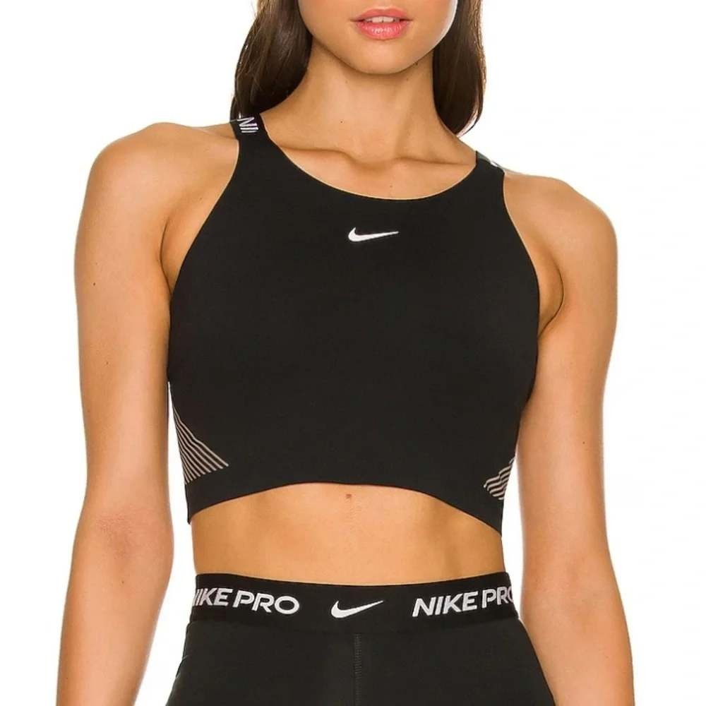 Nike Pro Dri-Fit Shelf Bra Cropped Tank Top Size XS Black